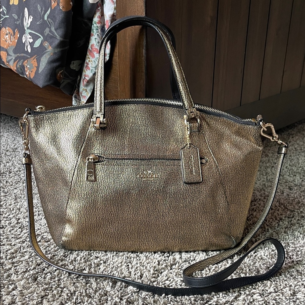 Coach Gold Kelsey Medium Satchel Crossbody